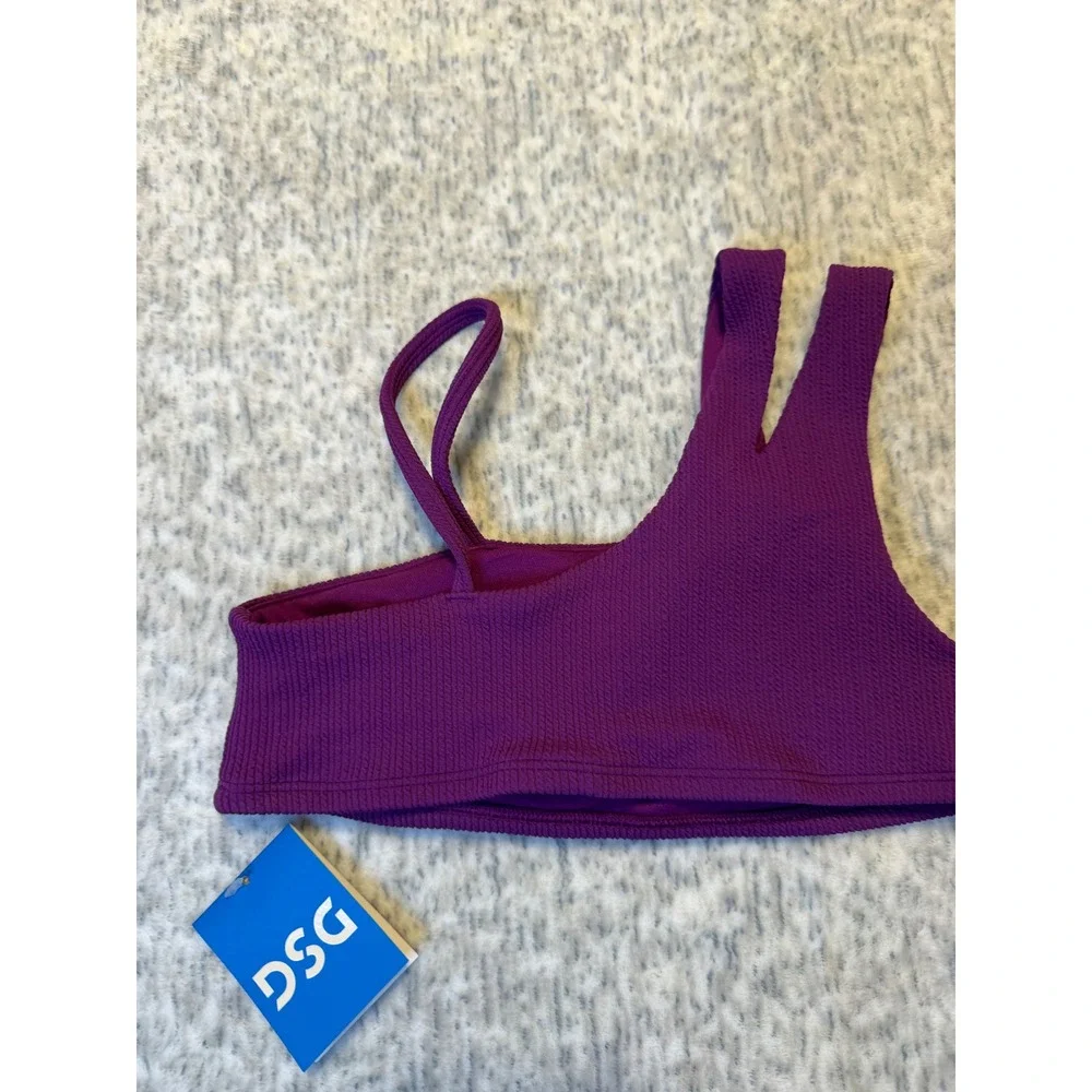 DSG Girls Asymmetric Swim Top Vibrant‎ Violet UV Protection Size Medium NWT